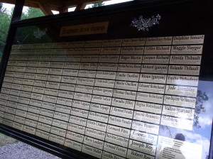 Plaques contenant  tous les noms des personnes inhumées